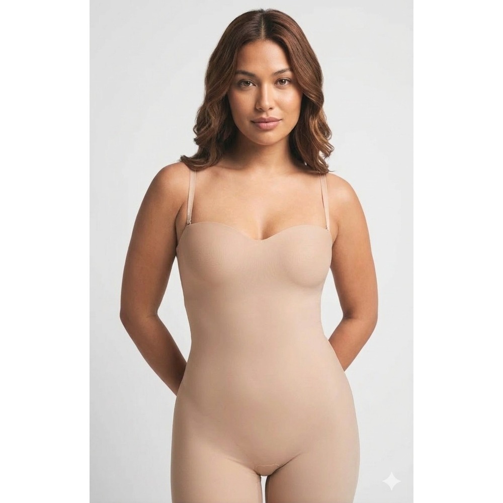 New SKIMS BODY ZONED UNDERWIRE MID THIGH BODYSUIT Sand Tan XS BD-ONS-9547W